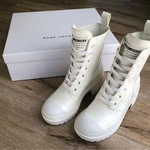 NWT Marc Jacobs White Combat Boots Size 6 $395 Retail NEW IN BOX